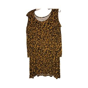 🌷Leopard Long Tunic With Open Shoulders